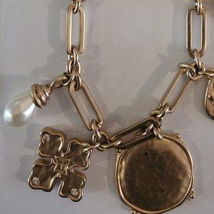 Chico's Matte Goldtone Lock Necklace